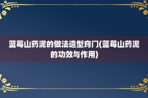 蓝莓山药泥的做法造型窍门(蓝莓山药泥的功效与作用)