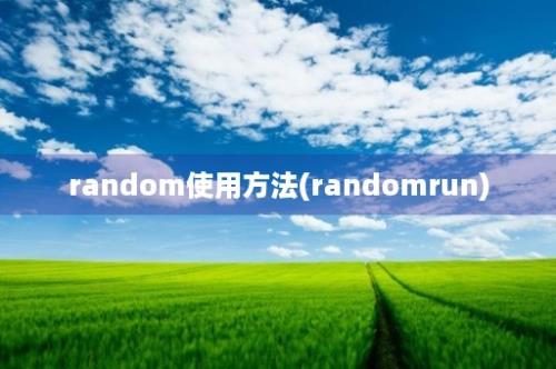 random使用方法(randomrun)