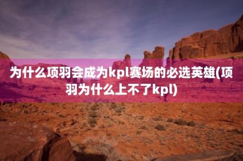 为什么项羽会成为kpl赛场的必选英雄(项羽为什么上不了kpl)