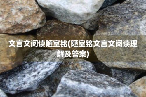 文言文阅读陋室铭(陋室铭文言文阅读理解及答案)