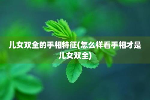 儿女双全的手相特征(怎么样看手相才是儿女双全)