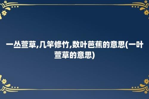 一丛萱草,几竿修竹,数叶芭蕉的意思(一叶萱草的意思)