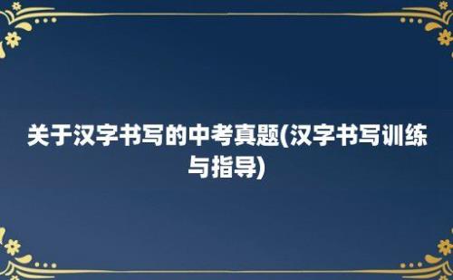 关于汉字书写的中考真题(汉字书写训练与指导)