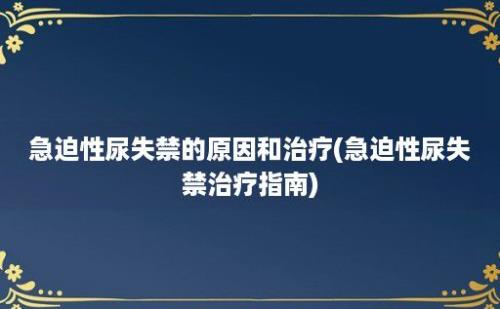 急迫性尿失禁的原因和治疗(急迫性尿失禁治疗指南)