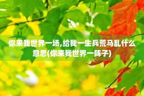 你来我世界一场,给我一生兵荒马乱什么意思(你来我世界一阵子)