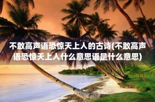 不敢高声语恐惊天上人的古诗(不敢高声语恐惊天上人什么意思语是什么意思)