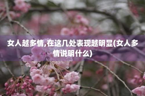 女人越多情,在这几处表现越明显(女人多情说明什么)