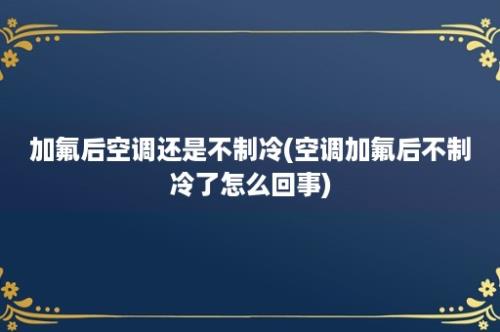 加氟后空调还是不制冷(空调加氟后不制冷了怎么回事)