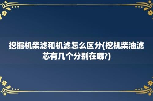 挖掘机柴滤和机滤怎么区分(挖机柴油滤芯有几个分别在哪?)