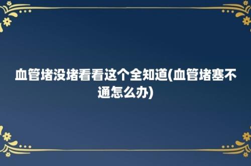 血管堵没堵看看这个全知道(血管堵塞不通怎么办)