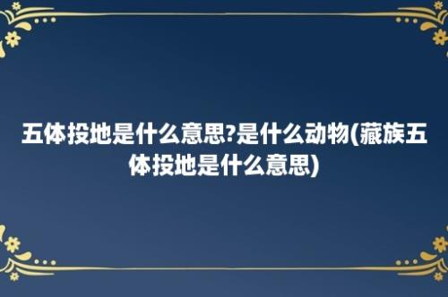 五体投地是什么意思?是什么动物(藏族五体投地是什么意思)