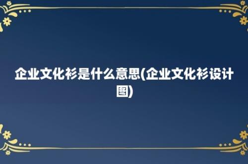 企业文化衫是什么意思(企业文化衫设计图)