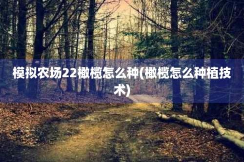 模拟农场22橄榄怎么种(橄榄怎么种植技术)