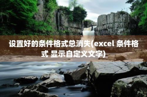 设置好的条件格式总消失(excel 条件格式 显示自定义文字)