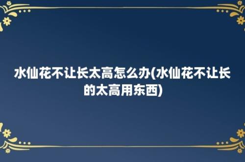 水仙花不让长太高怎么办(水仙花不让长的太高用东西)