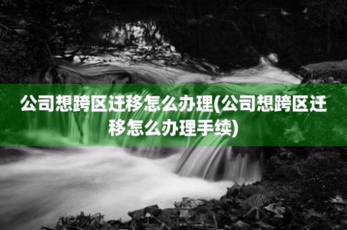 公司想跨区迁移怎么办理(公司想跨区迁移怎么办理手续)