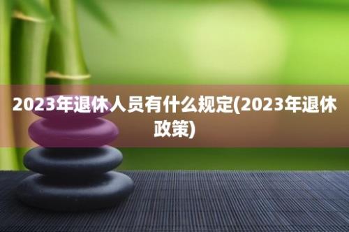 2023年退休人员有什么规定(2023年退休政策)