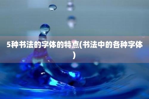 5种书法的字体的特点(书法中的各种字体)