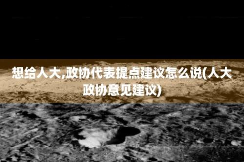 想给人大,政协代表提点建议怎么说(人大政协意见建议)