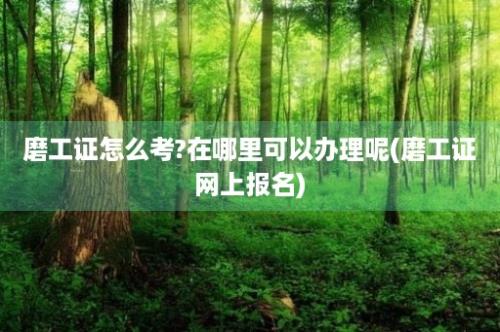 磨工证怎么考?在哪里可以办理呢(磨工证网上报名)