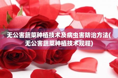 无公害蔬菜种植技术及病虫害防治方法(无公害蔬菜种植技术规程)