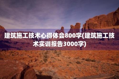 建筑施工技术心得体会800字(建筑施工技术实训报告3000字)