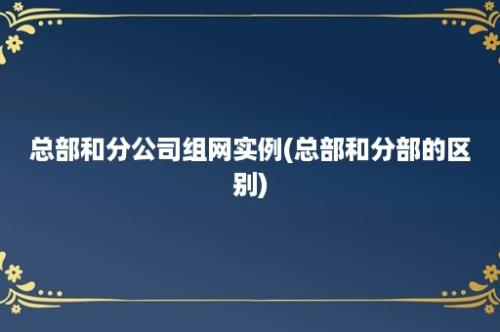 总部和分公司组网实例(总部和分部的区别)