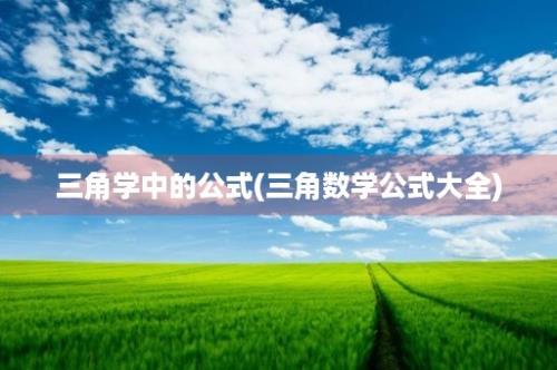 三角学中的公式(三角数学公式大全)