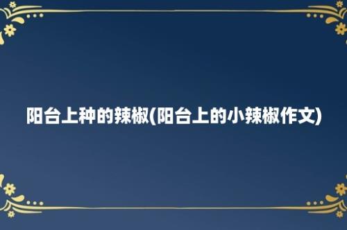 阳台上种的辣椒(阳台上的小辣椒作文)