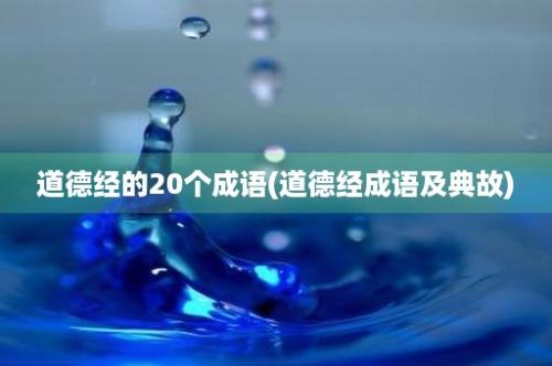 道德经的20个成语(道德经成语及典故)