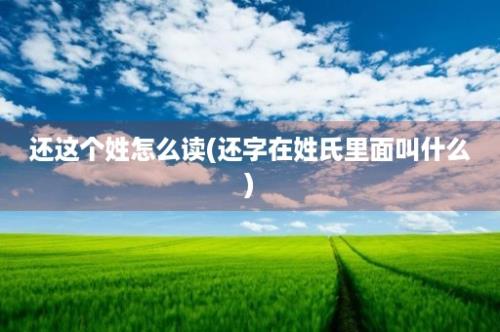 还这个姓怎么读(还字在姓氏里面叫什么)