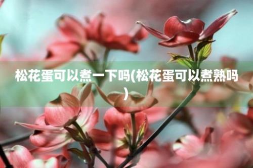 松花蛋可以煮一下吗(松花蛋可以煮熟吗)