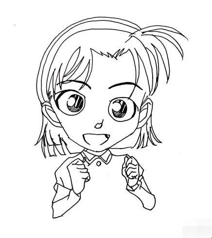 吉田步美简笔画怎么画