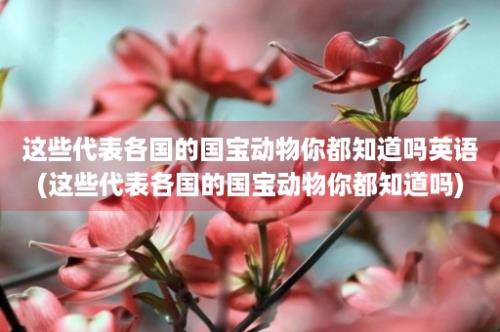 这些代表各国的国宝动物你都知道吗英语(这些代表各国的国宝动物你都知道吗)