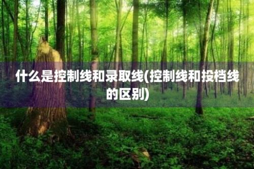 什么是控制线和录取线(控制线和投档线的区别)