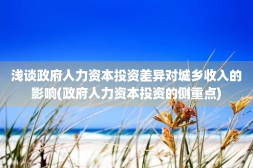 浅谈政府人力资本投资差异对城乡收入的影响(政府人力资本投资的侧重点)