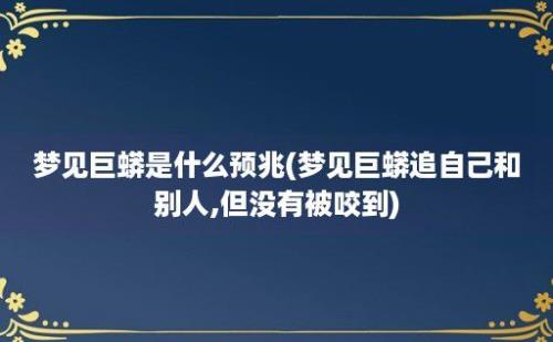 梦见巨蟒是什么预兆(梦见巨蟒追自己和别人,但没有被咬到)