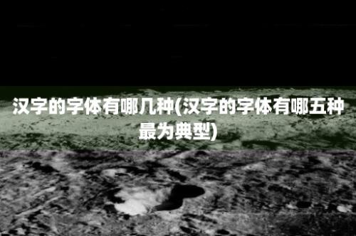 汉字的字体有哪几种(汉字的字体有哪五种最为典型)