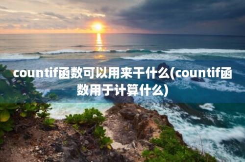 countif函数可以用来干什么(countif函数用于计算什么)