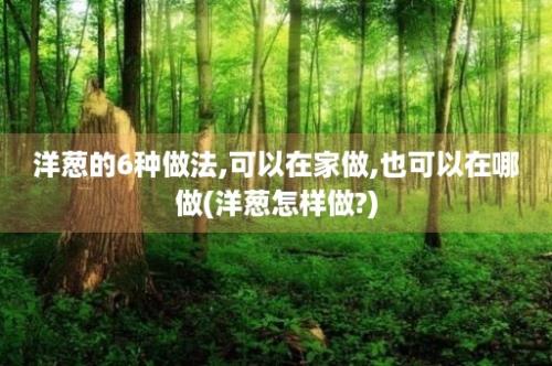 洋葱的6种做法,可以在家做,也可以在哪做(洋葱怎样做?)