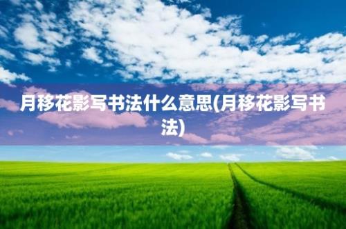 月移花影写书法什么意思(月移花影写书法)