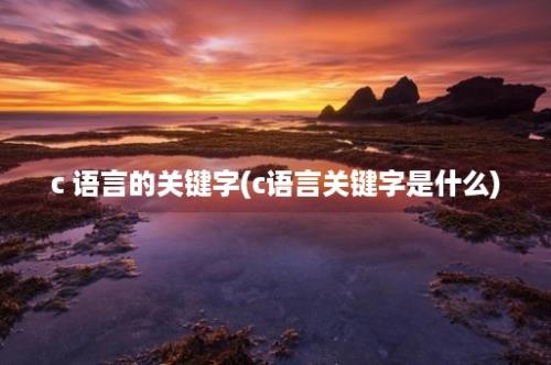 c 语言的关键字(c语言关键字是什么)