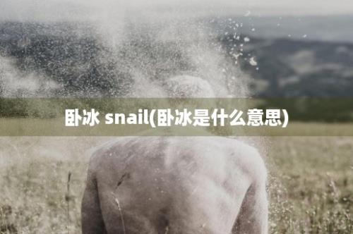 卧冰 snail(卧冰是什么意思)