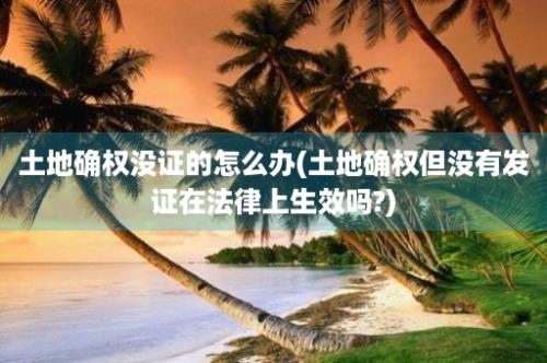 土地确权没证的怎么办(土地确权但没有发证在法律上生效吗?)