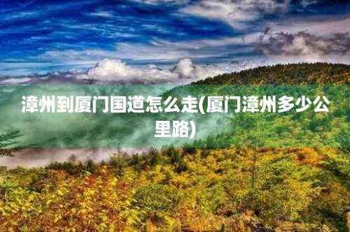 漳州到厦门国道怎么走(厦门漳州多少公里路)