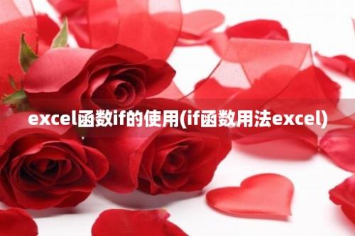 excel函数if的使用(if函数用法excel)