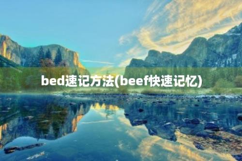 bed速记方法(beef快速记忆)