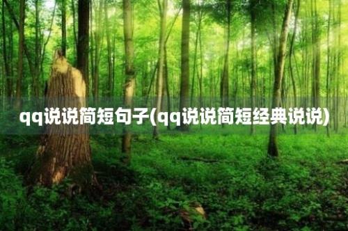 qq说说简短句子(qq说说简短经典说说)