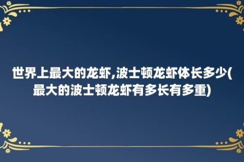 世界上最大的龙虾,波士顿龙虾体长多少(最大的波士顿龙虾有多长有多重)