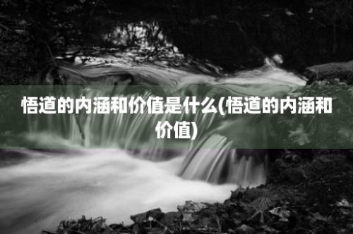 悟道的内涵和价值是什么(悟道的内涵和价值)